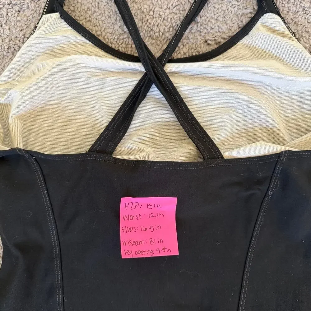 Vintage Y2K Nike black jumpsuit with built in bra and wide legs